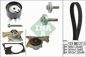 Vesipumppu + jakohihnasarja, DACIA,NISSAN,RENAULT, 13 07 048 05R, 13028BN700, 13028-BN700, 13028BN701, 13028-BN701, 13028DN700, 13028-DN