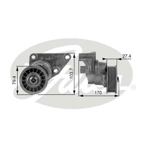 Kiristysrulla, moniurahihna, CADILLAC,CHEVROLET,GMC,HUMMER,ISUZU, 12554027, 12580162, 12609719