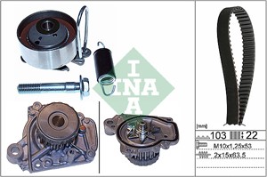 Vesipumppu + jakohihnasarja, HONDA CIVIC Hatchback VII, CIVIC Sedan VII, 04145PLC315, 04145-PLC-315, 14400P7A004, 14400-P7A-004, 14400PL