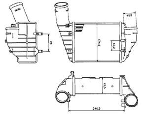 Välijäähdytin, Oikea, AUDI A4 B5, A4 B5 Avant, SKODA SUPERB I, VW PASSAT B5, PASSAT B5 Variant, PASSAT B5.5, PASSAT B5.5 Variant, 059145