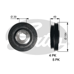 Hihnapyörä, kampiakseli, KIA CARNIVAL I, CARNIVAL II, CARNIVAL / GRAND CARNIVAL III, K2900, 231244X000, 231244X010, 23124-4X100