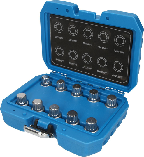 Lukkomutterivalikoima, VW, 10-os, Brilliant Tools