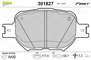 Jarrupalasarja, levyjarru, Etuakseli, TOYOTA CELICA Coupé, COROLLA Kombi, COROLLA Verso, MATRIX, 04465-13030, 04465-20500, 04465-20570,