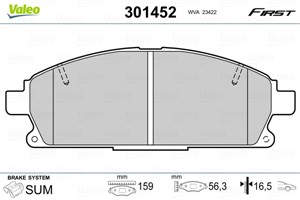 Jarrupalasarja, levyjarru, Etuakseli, NISSAN PATHFINDER II, X-TRAIL I, 410601W385, 41060-1W385, 410601W486, 41060-1W486, 410608H785, 410
