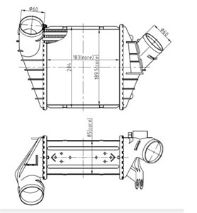 Välijäähdytin, VW NEW BEETLE, NEW BEETLE Cabriolet, 096022597, 1C0145803, 1C0145803A, 1C0145805A, 24 11 7 557 071, 96022597
