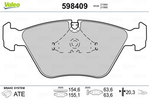Jarrupalasarja, levyjarru, Etuakseli, BMW 3 [E46], 3 Cabriolet [E46], 3 Coupé [E46], 3 Touring [E46], 5 [E39], 5 Touring [E39], 34 11 1