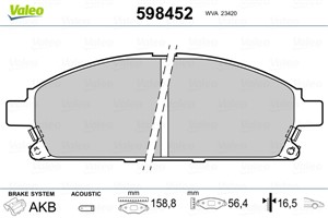 Jarrupalasarja, levyjarru, Etuakseli, ACURA MDX, INFINITI Q45 I, Q45 II, QX4, NISSAN PATHFINDER II, X-TRAIL, 410601W385, 41060-1W385, 41