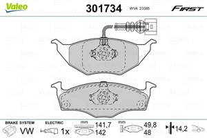 Jarrupalasarja, levyjarru, Etuakseli, AUDI A2, 8Z0698151