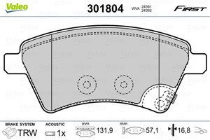 Jarrupalasarja, levyjarru, Etuakseli, FIAT SEDICI, SUZUKI SX4, SX4 Sedan, 5581079J00, 55810-79J00, 5581079J10, 55810-79J10, 71742853, 71