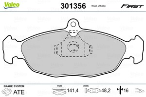 Jarrupalasarja, levyjarru, Etuakseli, Taka-akseli, CHEVROLET,DAEWOO,JAGUAR,OPEL,VAUXHALL, 11046948322, 11046948372, 1605087, 1605455, 16