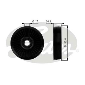 Ohjainrulla, moniurahihna, Yläpuolella, CHEVROLET,DAEWOO,GMC,KIA, 0K9A615993, 10069951, 10118713, 25180907, 96183113