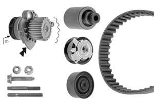 Vesipumppu + jakohihnasarja, AUDI,CHRYSLER,JEEP,MITSUBISHI,SEAT,SKODA,VW