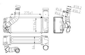 Välijäähdytin, SUBARU TREZIA, TOYOTA AURIS, AURIS Skåp/halvkombi, COROLLA Sedan, URBAN CRUISER, VERSO S, 179000N030, 179000N040, 515266