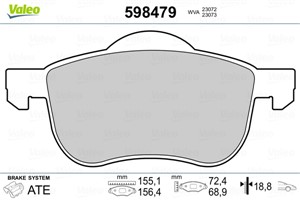 Jarrupalasarja, levyjarru, Etuakseli, VOLVO S60 I, S80 I, V70 II, XC70 CROSS COUNTRY I, 272401.1, 2724011, 30648385, 30648387, 31262503,