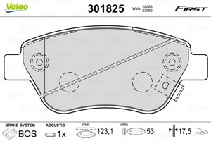 Jarrupalasarja, levyjarru, Etuakseli, Taka-akseli, FIAT,OPEL,VAUXHALL, 1605226, 1605258, 1605353, 1605357, 1605359, 16053590, 1605388, 7
