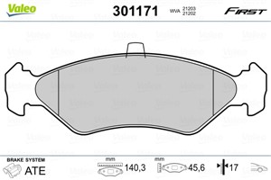 Jarrupalasarja, levyjarru, Etuakseli, FORD, 1010502, 1013843, 1042687, 1064762, 1659938, 6162190, 96FB2K021AA, 96FB-2K021-AA, 97FB2K021A