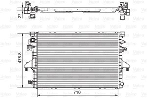 Jäähdytin, moottorinjäähdytys, VW MULTIVAN V, TRANSPORTER Buss V, TRANSPORTER Flak/chassi V, TRANSPORTER Skåp V, 7E0121253A