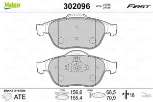 Jarrupalasarja, levyjarru, Etuakseli, RENAULT, 410600756R, 7701209101, 7701209672