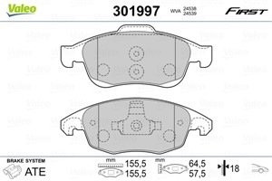 Jarrupalasarja, levyjarru, Etuakseli, CITROËN,DS,PEUGEOT, 1623816280, 1647862480, 425361, 4253-61, 425412, 4254-12, 425413, 4254-13, 425