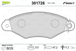 Jarrupalasarja, levyjarru, Etuakseli, CITROËN,NISSAN,PEUGEOT,RENAULT, 4106000QAF, 41060-00QAF, 4106000QAG, 41060-00QAG, 425166, 4251-66,