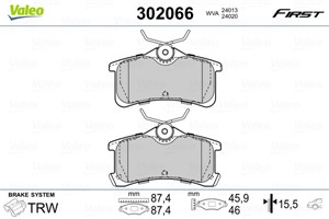 Jarrupalasarja, levyjarru, Taka-akseli, TOYOTA AVENSIS, AVENSIS Kombi, AVENSIS Liftback, COROLLA, COROLLA Compact, COROLLA Liftback, 044