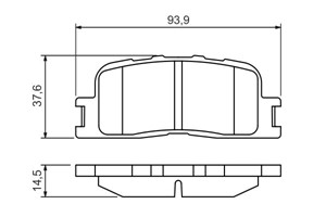 Jarrupalasarja, levyjarru, Taka-akseli, LEXUS ES, TOYOTA CAMRY Sedan, HIGHLANDER / KLUGER, WISH Minibus, minivan, 04466 33090, 04466 33
