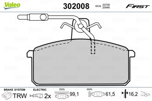 Jarrupalasarja, levyjarru, Etuakseli, LANCIA,SUZUKI, 00000A00154, 5888150, 82357469, 9939353, 9941718, A00154
