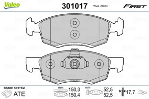 Jarrupalasarja, levyjarru, Etuakseli, DACIA LOGAN EXPRESS, LOGAN MCV, LOGAN Pick-up, RENAULT LOGAN EXPRESS, LOGAN Kombi I, 6001549803, 8