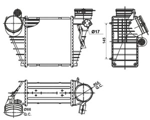 Välijäähdytin, AUDI,SEAT,SKODA,VW, 1J0145803AA, 1J0145803E, 1J0145803M, 203 320 02 73 S1, 203 320 02 73, 203 322 03 44, A203 320 02 73,