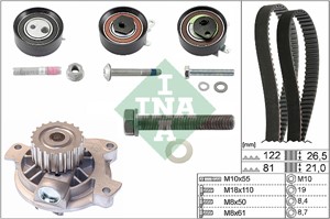 Vesipumppu + jakohihnasarja, VW, 046 109 119, 046109119, 074 109 119 A, 074 109 119 B, 074 109 119 E, 074 109 119 R, 074 109 243 F, 074