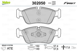 Jarrupalasarja, levyjarru, Etuakseli, BMW 1 [E87], 3 [E90], 3 Touring [E91], 34 11 2 288 849, 34 11 2 288 851, 34 11 6 769 763, 34 11 6