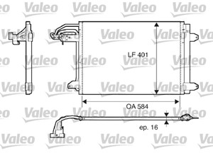 Kondensaattori, ilmastointilaite, AUDI,SEAT,SKODA,VW, 1K0 820 411 AH, 1K0820411AC, 1K0820411AH, 1K0820411AK, 1K0820411B, 1K0820411D, 1K0