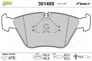 Jarrupalasarja, levyjarru, Etuakseli, BMW 5 [E39], 5 Touring [E39], 34 11 1 164 629, 34 11 6 761 278, 34 11 6 761 280, 34111164629, 3411