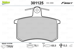 Jarrupalasarja, levyjarru, Taka-akseli, ALFA ROMEO 164, FIAT CROMA, LANCIA THEMA, THEMA SW, 0060743565, 0060743578, 0060760120, 5892650,