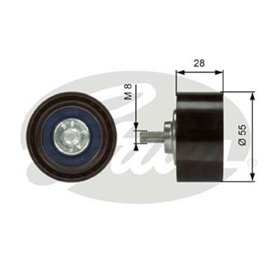 Ohjainrulla, moniurahihna, Yläpuolella, BMW, 11287800562, 7800562