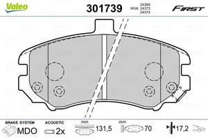 Jarrupalasarja, levyjarru, Etuakseli, HYUNDAI ELANTRA III, ELANTRA Sedan III, 581012DA50, 58101-2DA50
