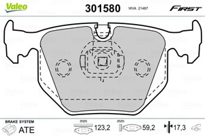 Jarrupalasarja, levyjarru, Taka-akseli, ALPINA,BMW,LAND ROVER,MASERATI, 34 21 1 159 960, 34 21 1 160 685, 34 21 1 160 698, 34 21 1 162 8