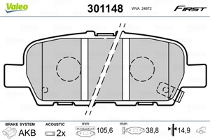 Jarrupalasarja, levyjarru, Taka-akseli, HYUNDAI,INFINITI,NISSAN,RENAULT, 410601408R, 440605435R, D40601BN0A, D4060-1BN0A, D40601GZ0C, D4