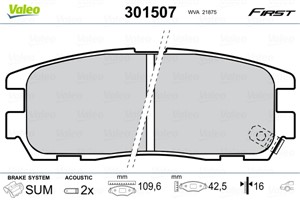 Jarrupalasarja, levyjarru, Taka-akseli, ISUZU,OPEL,VAUXHALL, 1605019, 1605020, 1605851, 8970352660, 8-97035-266-0, 8970392690, 8-97039-2