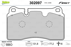 Jarrupalasarja, levyjarru, Etuakseli, AUDI,SEAT,VW, 7L6698151E, 7L6698151G, 7L6698151J, 7P6698151C, 7P6698151F, 8J0698151D, 8J0698151E,