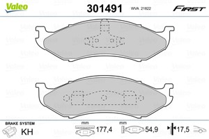 Jarrupalasarja, levyjarru, Etuakseli, JEEP,KIA, 0K553-33-23Z, 0K553-33-23ZA, 0K553-33-23ZB, 4713 175, 4713175, 4778 058, 4778 058AB, 477