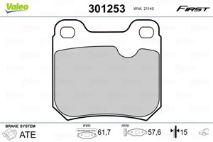 Jarrupalasarja, levyjarru, Taka-akseli, OPEL,SAAB,VAUXHALL, 1605728, 1605877, 4467072, 90297537, 90485136