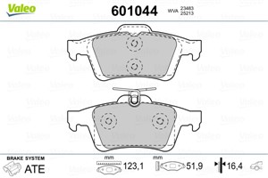 Jarrupalasarja, levyjarru, Taka-akseli, FORD,MAZDA,OPEL,VOLVO, 1 683 383, 1360306, 1566096, 1683374, 1683383, 1753860, 1765765, 1805813,