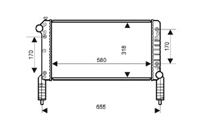 Jäähdytin, moottorinjäähdytys, FIAT DOBLO Minibus, minivan, DOBLO Skåp/stor limousine, 46 749 000, 46 803 028