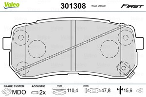 Jarrupalasarja, levyjarru, Taka-akseli, HYUNDAI H-1 Cargo, H-1 Travel, ix55, KIA CARNIVAL / GRAND CARNIVAL III, 583023JA50, 58302-3JA50,