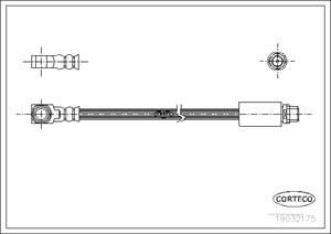 Jarruletku, Taka-akseli, oikea, FORD MONDEO Turnier II, 1051091, 1071940, 97BG2C338AA, 97BG2C338AB