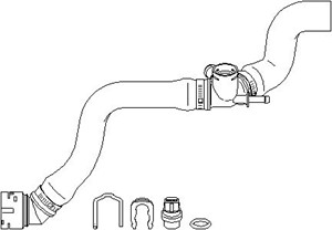 Jäähdyttimen letku, Yläpuolella, VW BORA I, BORA Variant, GOLF IV, GOLF Variant IV, 1J0 122 101S