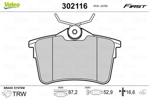 Jarrupalasarja, levyjarru, Taka-akseli, CITROËN,DS,PEUGEOT, 1608520480, 1616872580, 1623180680, 425414, 4254-14, 425415, 4254-15, 425429