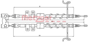 Vaijeri, käsijarru, Takana, Oikea, Vasen, FORD TOURNEO CONNECT, TRANSIT CONNECT, 4439347, 4480913