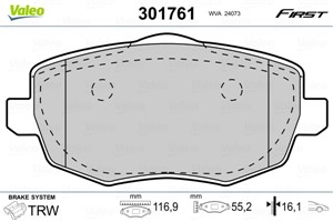 Jarrupalasarja, levyjarru, Etuakseli, LANCIA YPSILON, 71754804, 77362359, 77362360, 77365789